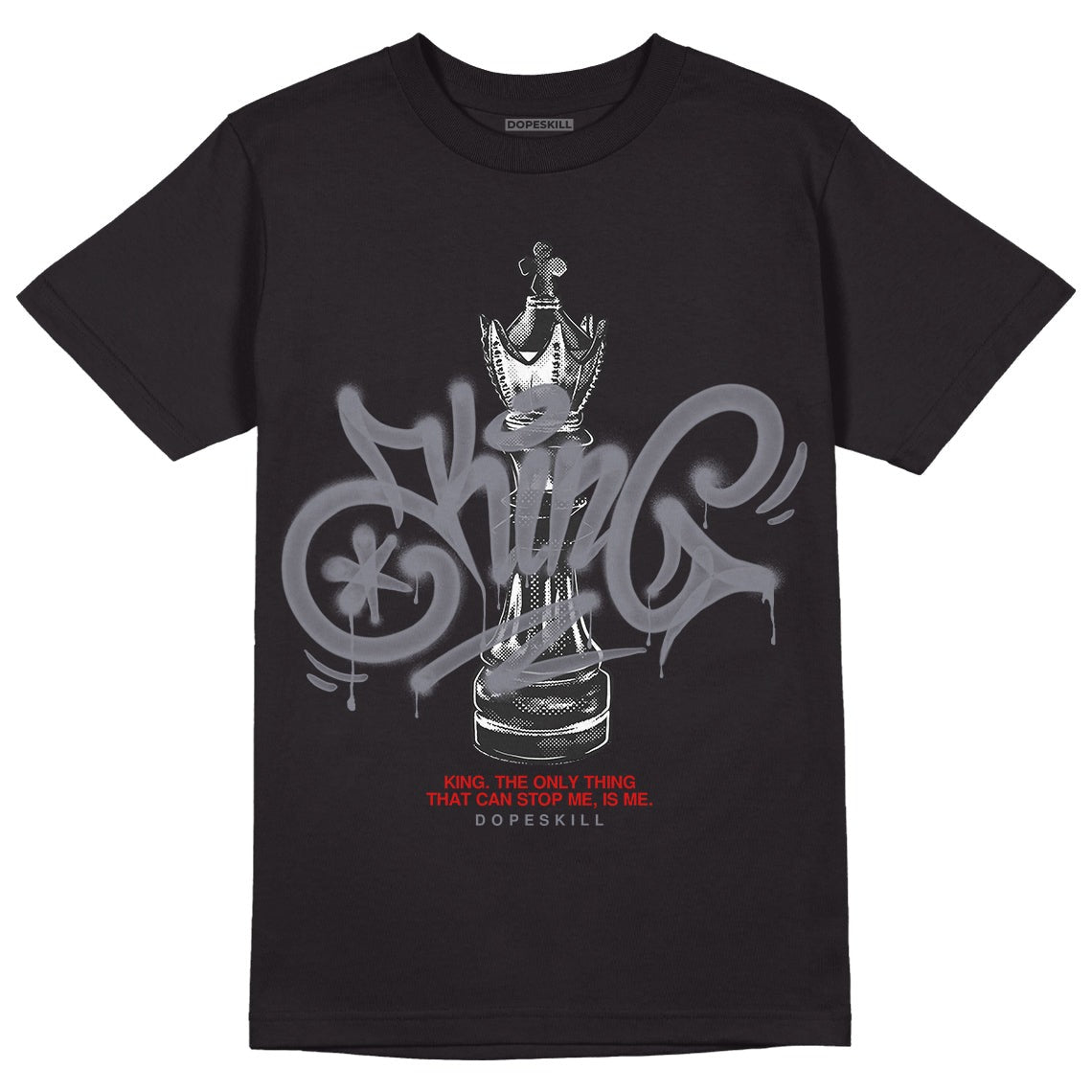 Fire Red 9s DopeSkill T-Shirt King Chess Graphic