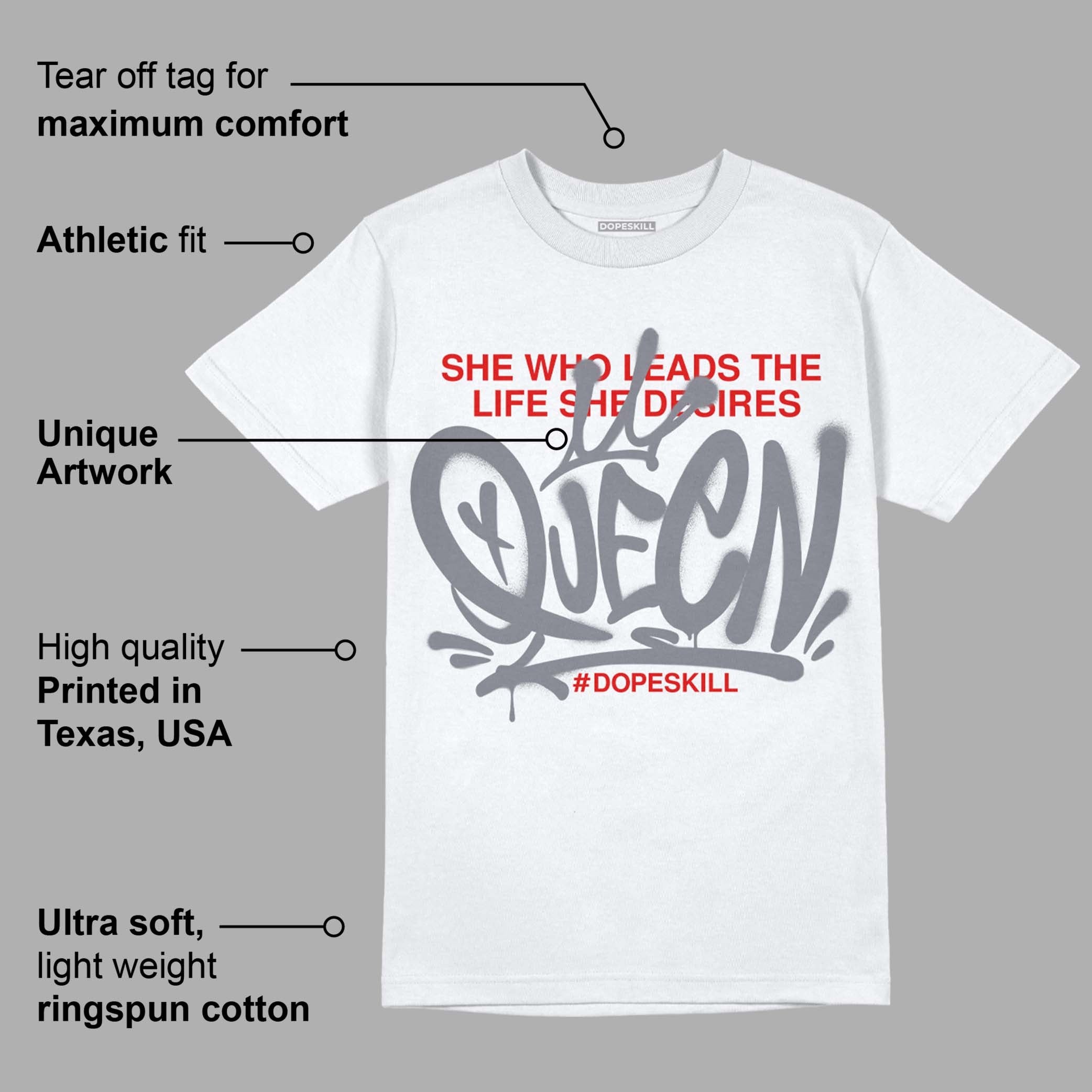 Fire Red 9s DopeSkill T-Shirt Queen Graphic