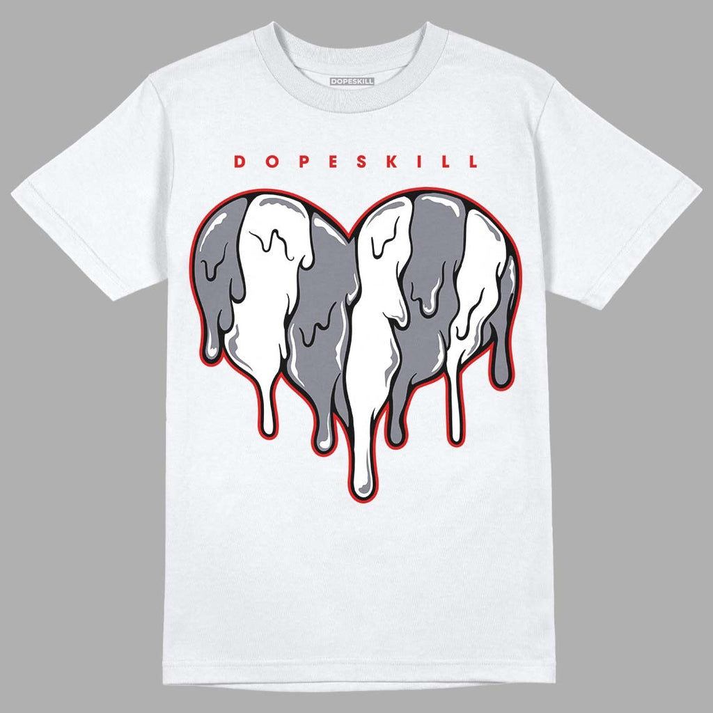 Fire Red 9s DopeSkill T-Shirt Slime Drip Heart Graphic