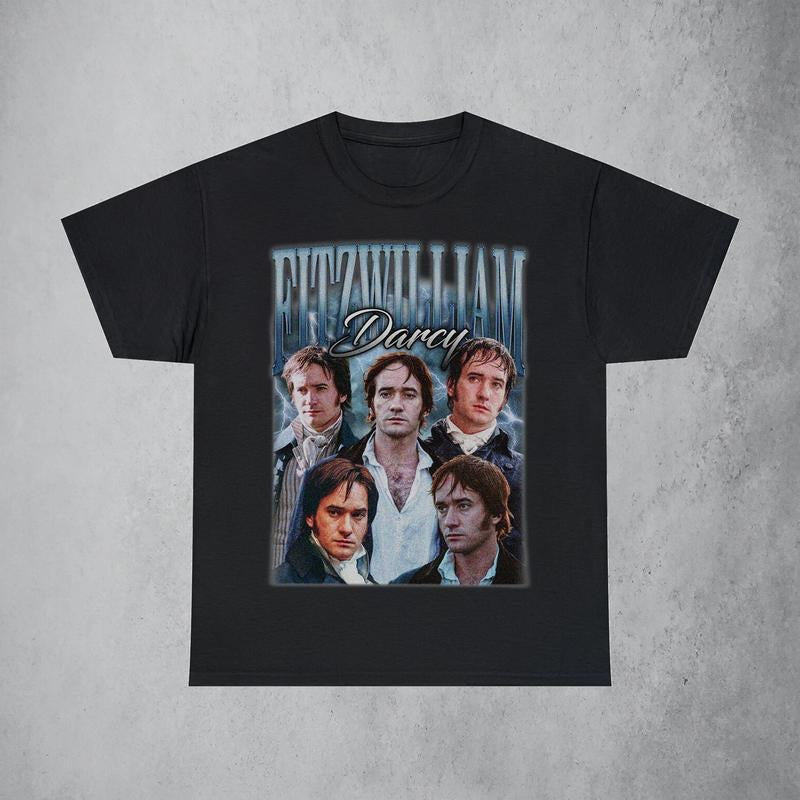 Fitzwilliam Darcy Pride and Prejudice Retro T-Shirt Retro Fitzwilliam Darcy Graphic Tee Sweatshirt Hoodie Unisex Casual Oversized style 001