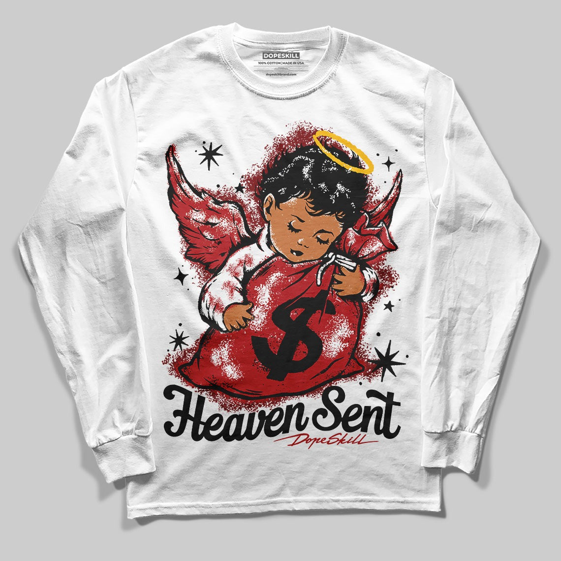 Flu Game 12s DopeSkill Long Sleeve T-Shirt Heaven Sent Graphic