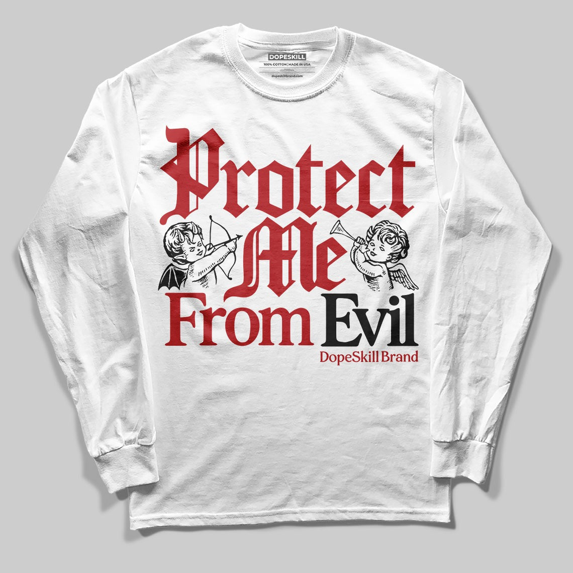 Flu Game 12s DopeSkill Long Sleeve T-Shirt Protect Me From Evil Graphic