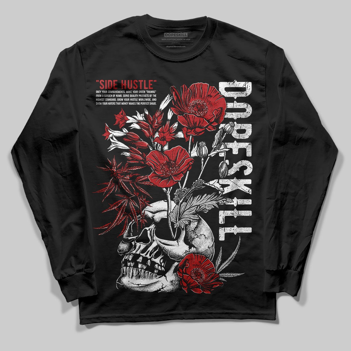 Flu Game 12s DopeSkill Long Sleeve T-Shirt Side Hustle Graphic