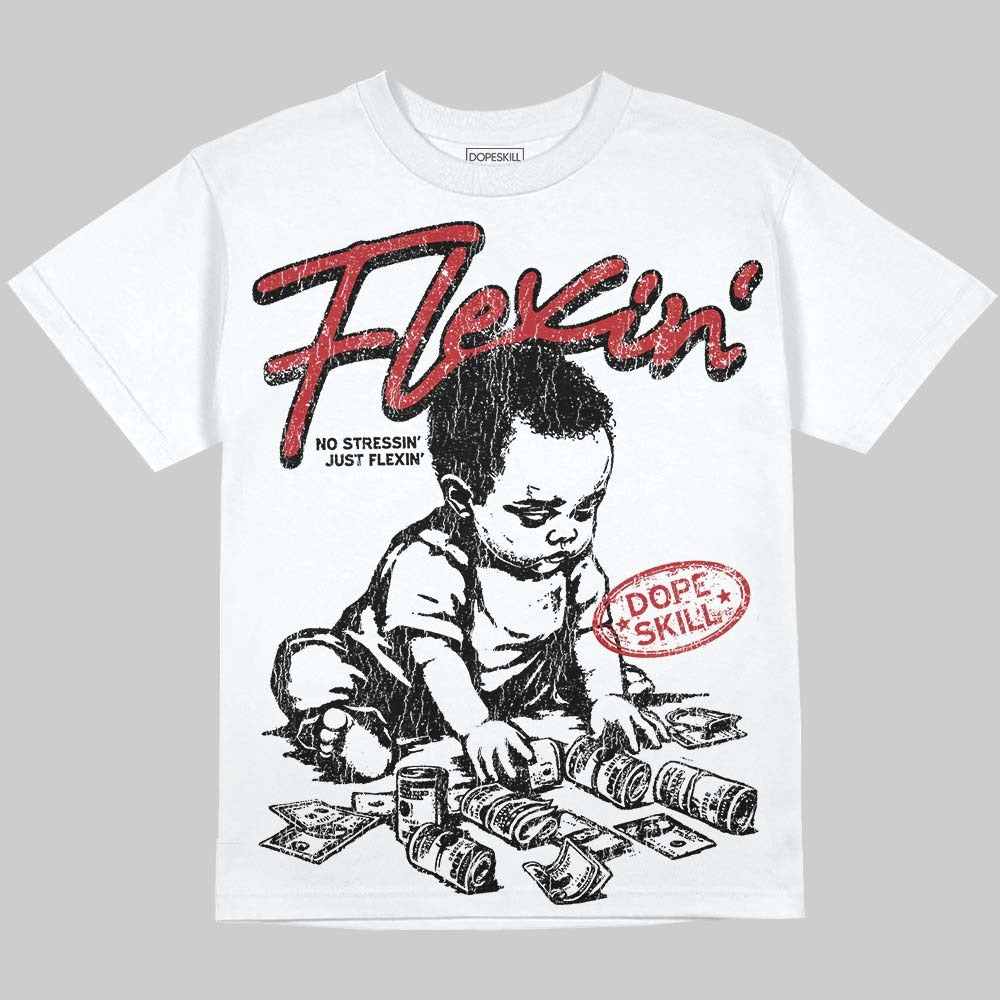 Flu Game 12s DopeSkill Oversize Print T-Shirt Flexin' Graphic