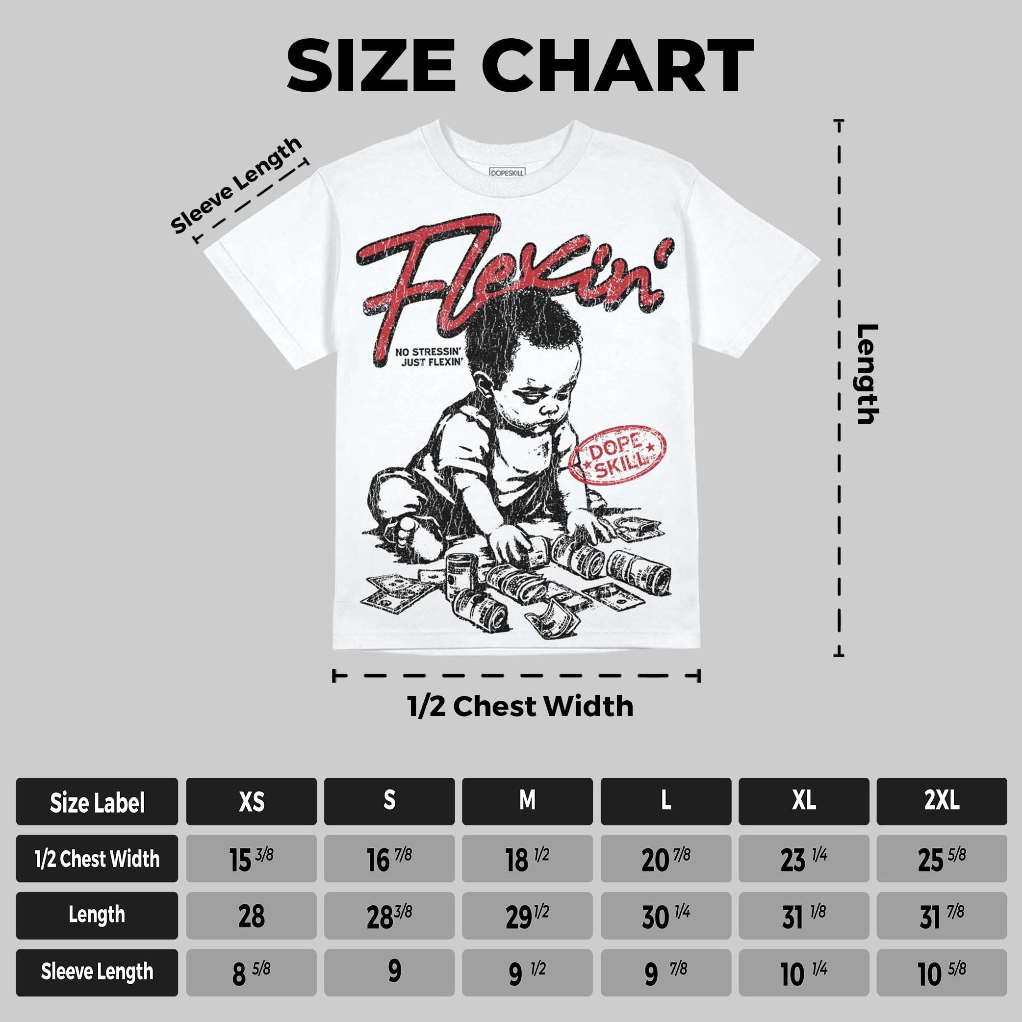 Flu Game 12s DopeSkill Oversize Print T-Shirt Flexin' Graphic