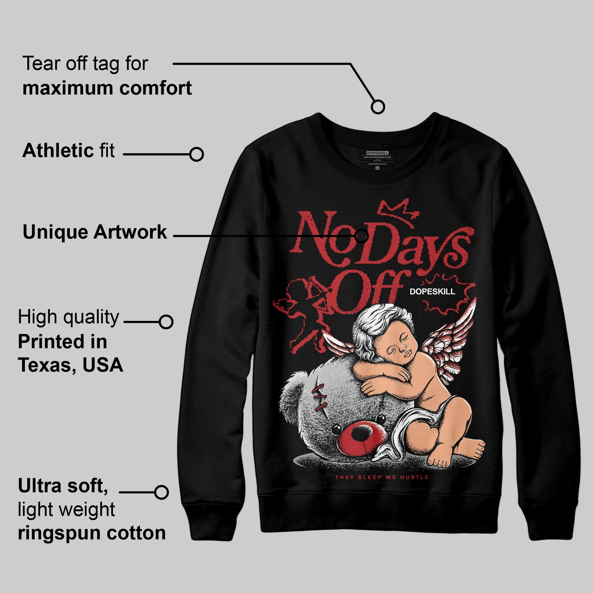 Flu Game 12s DopeSkill Sweatshirt New No Days Off Graphic