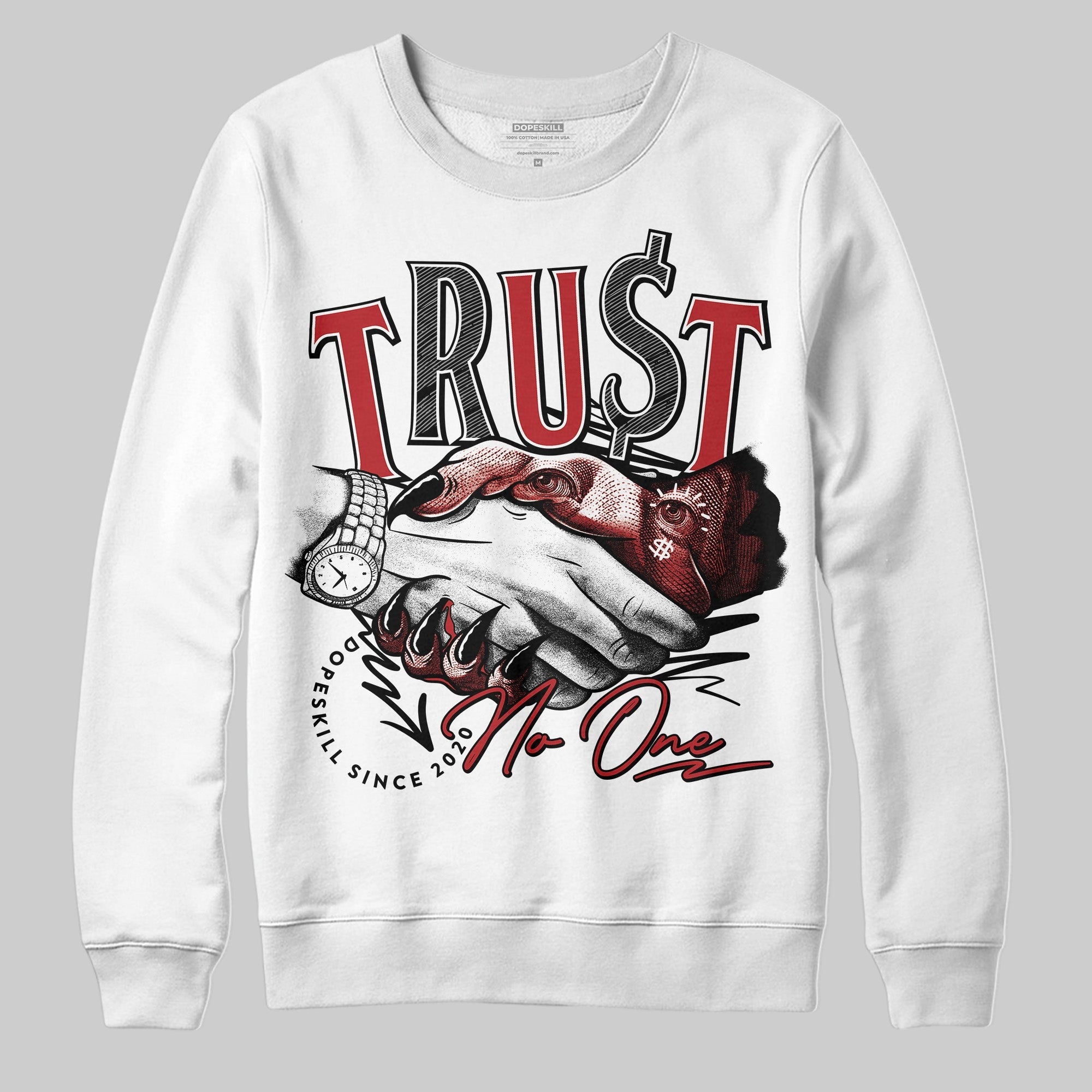 Flu Game 12s DopeSkill Sweatshirt Trust No One Graphic