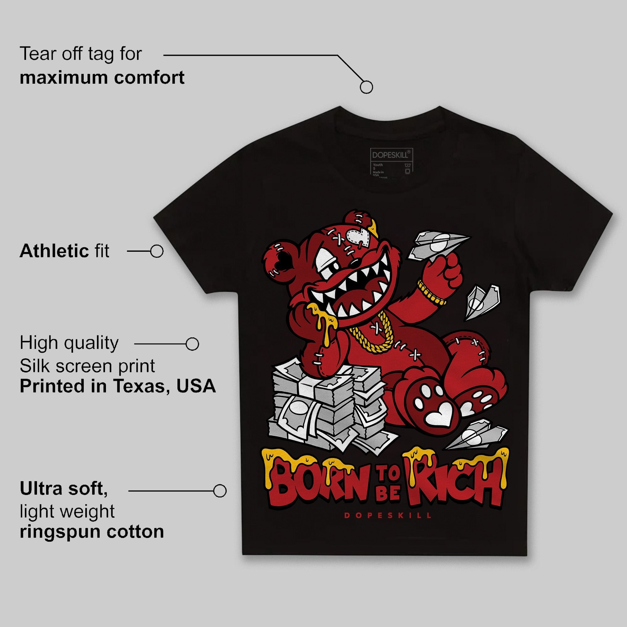 Flu Game 12s DopeSkill Toddler Kids T-shirt Born To Be Rich Graphic