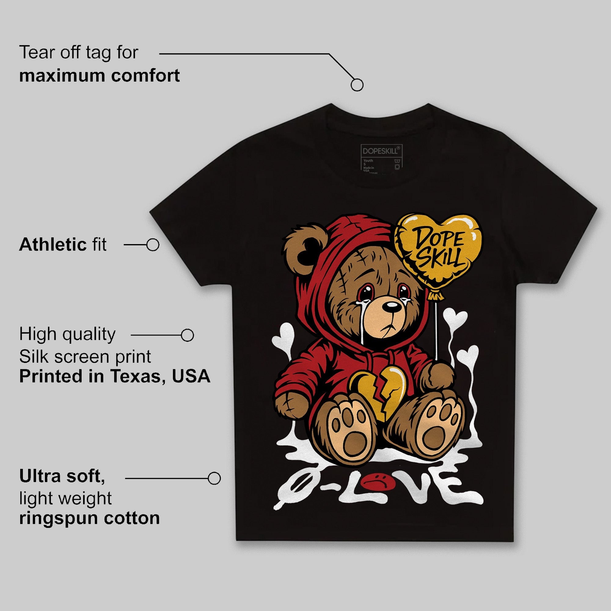 Flu Game 12s DopeSkill Toddler Kids T-shirt Broken Bear Graphic