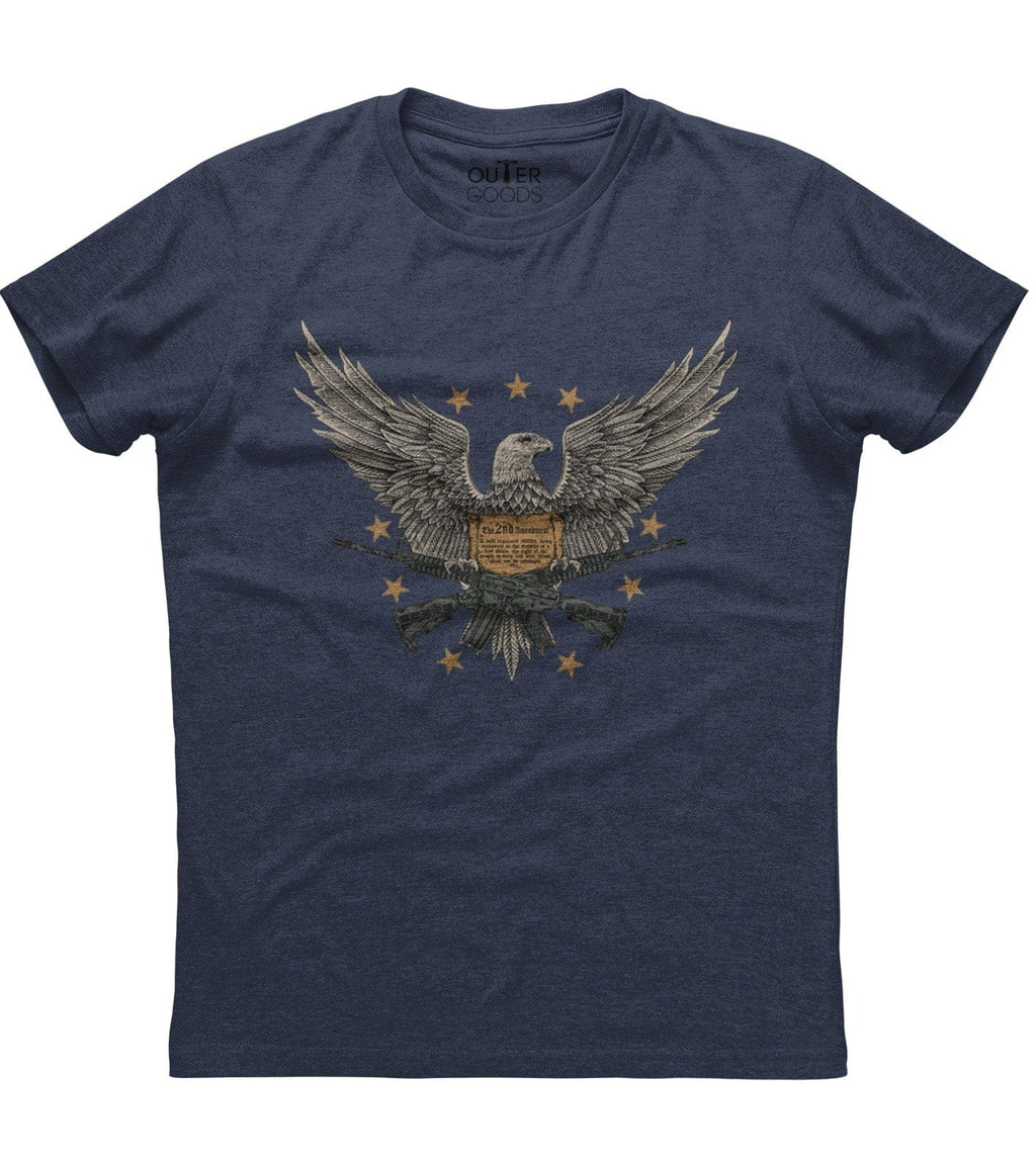 Flying Eagle Emblem 2nd Amendment Note Patriotic T-Shirt (O)