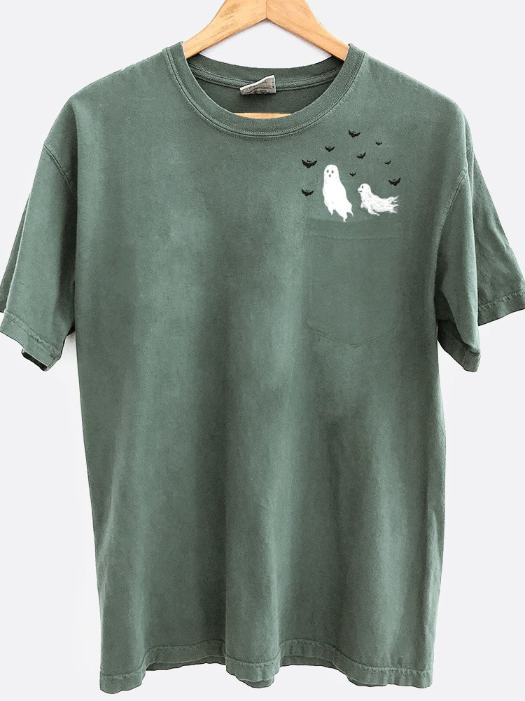 Flying Ghost Pocket Graphic Tee