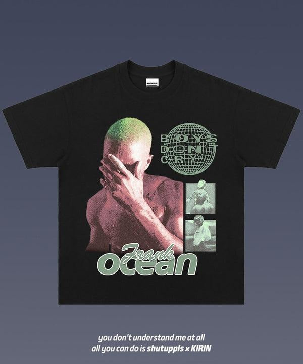 Frank Blond Ocean 2 Sides Short Sleeve Tee Cotton Vintage Shirt To Match Sneaker Hiphop Clothing Rapper Merch Shirt, Hiphop Tour Concert 2024, Gift For Fan Y2K Aesthetic Hoodie Sweatshirt