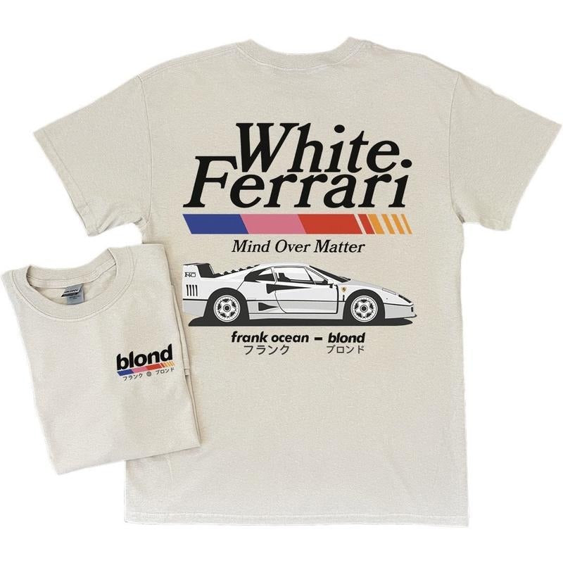 Frank Ocean Blond White Ferrar! V2 Short Sleeve Shirt Blond Album Music Gift Vintage Style Tee Blonded Trends Original Design Y2k Soft Cotton Unisex Shirt Music Shirt Music Tour Merch Gift for Him Gift For Her Vintage Y2K Hoodie Sweatshirt
