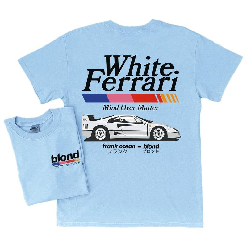 Frank Ocean Blond White Ferrar! V2 Short Sleeve Shirt Blond Album Music Gift Vintage Style Tee Blonded Trends Original Design Y2k Soft Cotton Unisex Shirt Music Shirt Music Tour Merch Gift for Him Gift For Her Vintage Y2K Hoodie Sweatshirt