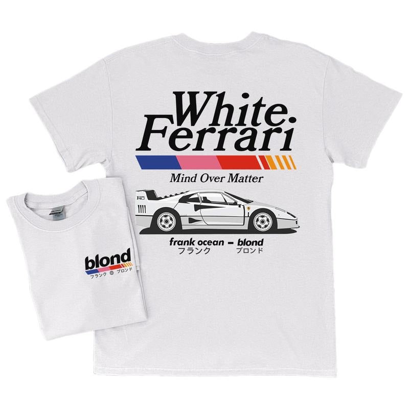 Frank Ocean Blond White Ferrar! V2 Short Sleeve Shirt Blond Album Music Gift Vintage Style Tee Blonded Trends Original Design Y2k Soft Cotton Unisex Shirt Music Shirt Music Tour Merch Gift for Him Gift For Her Vintage Y2K Hoodie Sweatshirt