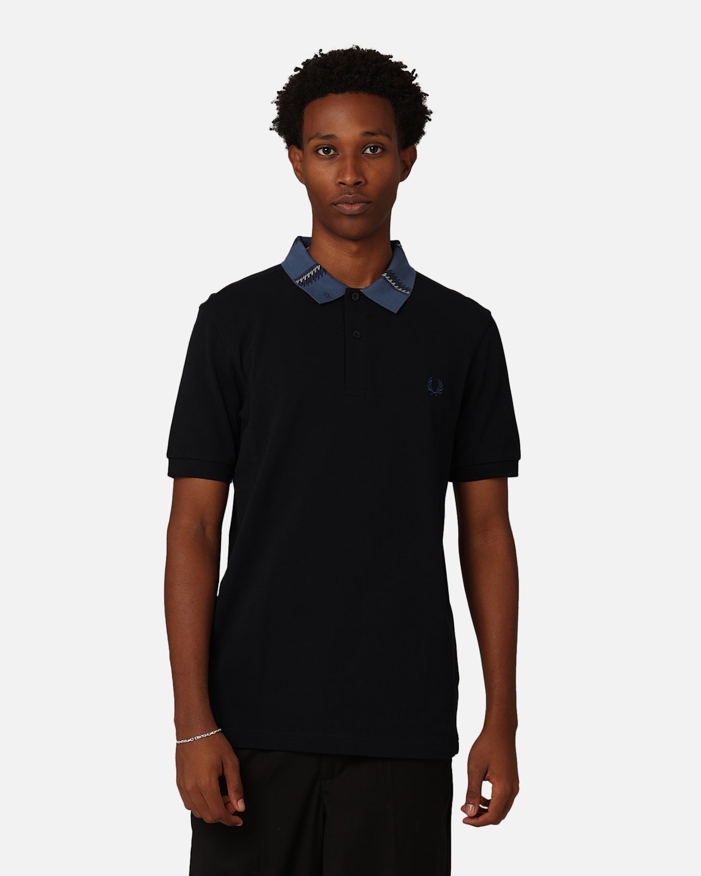 Fred Perry Graphic Collar Polo Shirt Navy