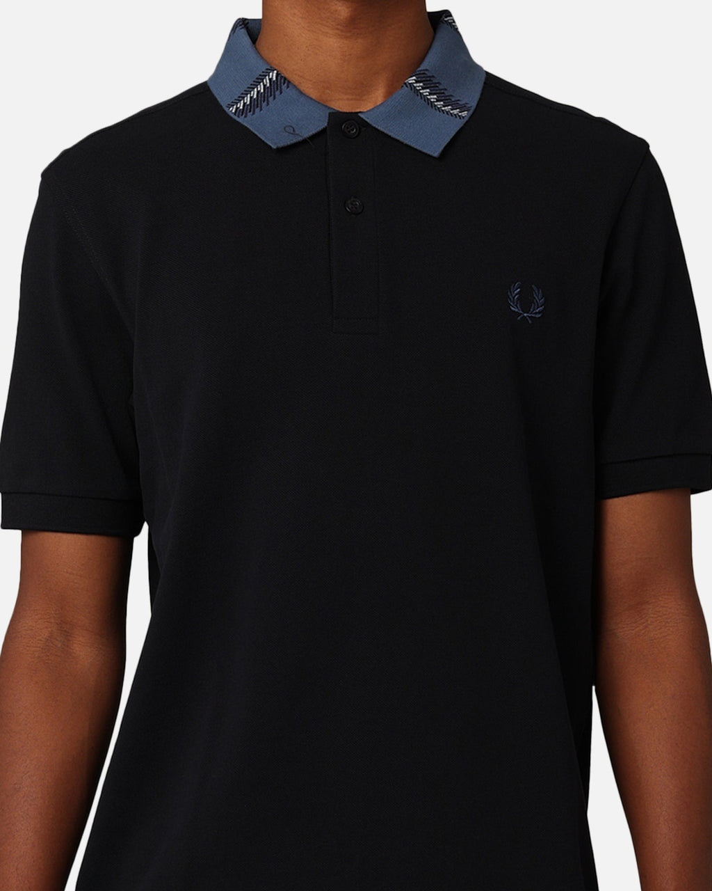 Fred Perry Graphic Collar Polo Shirt Navy