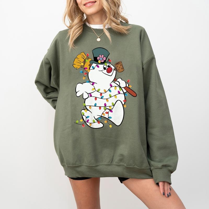 Frosty The Snowman Christmas Sweatshirt, Merry Christmas Shirt, Snowman Shirt,  Frosty and Friends Rudolph Clothing, Unisex
