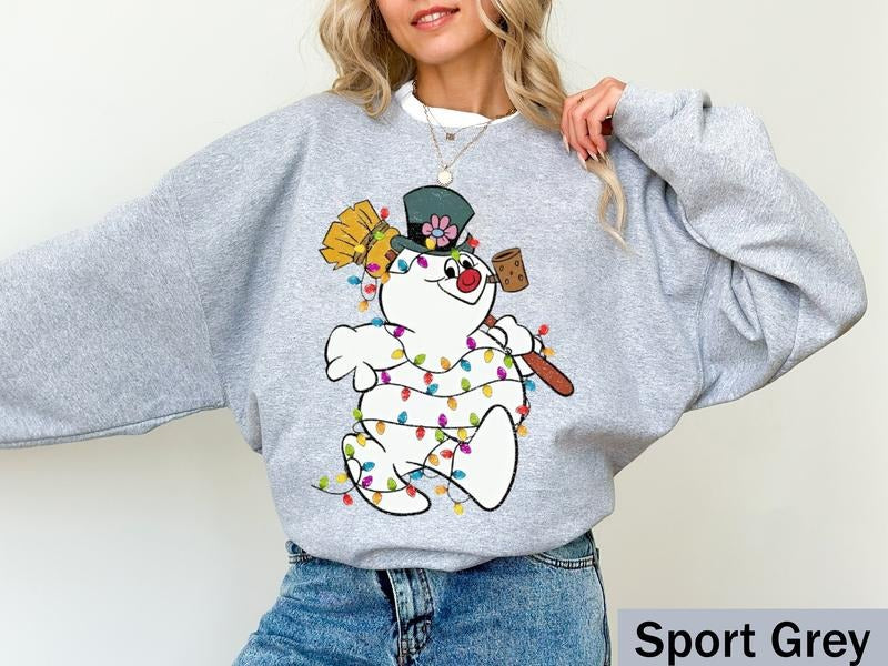 Frosty The Snowman Christmas Sweatshirt, Merry Christmas Shirt, Snowman Shirt,  Frosty and Friends Rudolph Clothing, Unisex