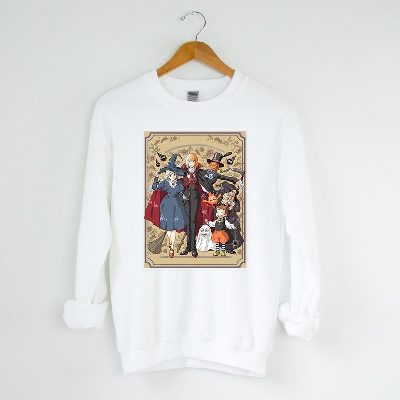 Funny Anime Halloween Sweatshirt, Howls Moving Castle, Howl And Sophie, No text