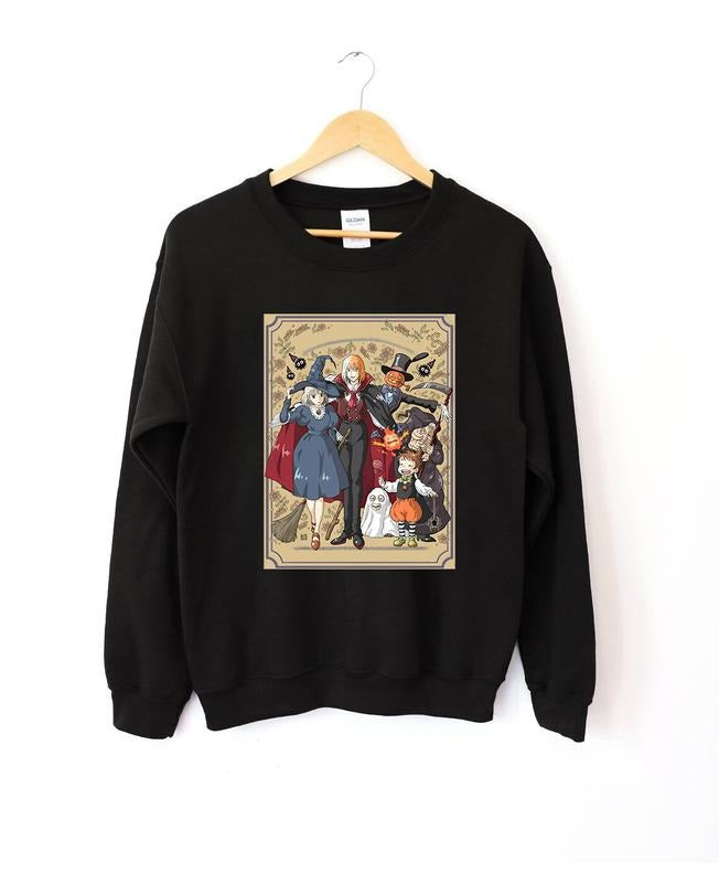 Funny Anime Halloween Sweatshirt, Howls Moving Castle, Howl And Sophie, No text