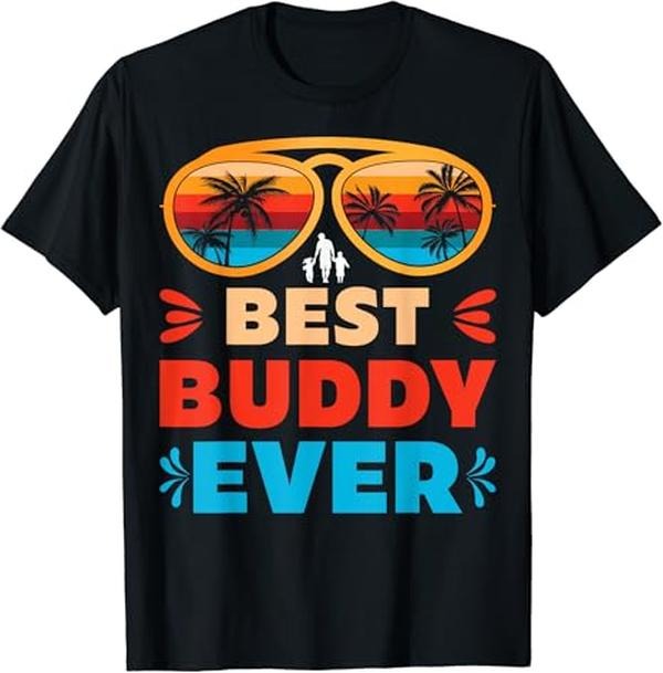 Funny Best Friend Shirts, Gift For Best Friend, Best Buddy Ever Funny Retro Vintage Friends Birthday Gifts T-Shirt Menswear Top Casual Classic