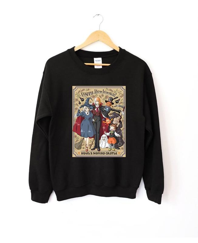 Funny Howloween Sweatshirt, Howls Moving Castle Shirt, Howl And Sophie, Calcifer, Anime Shirrt, Halloween 2024