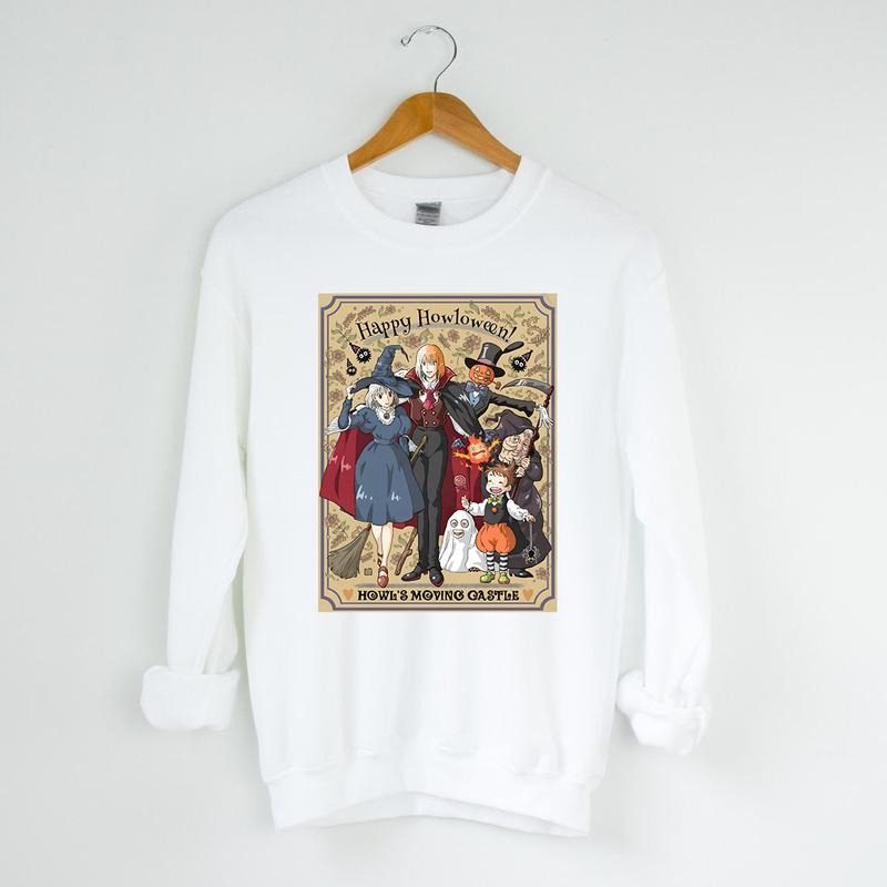 Funny Howloween Sweatshirt, Howls Moving Castle Shirt, Howl And Sophie, Calcifer, Anime Shirrt, Halloween 2024