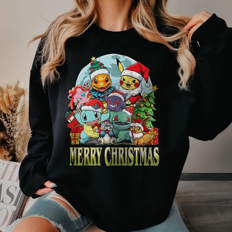 Funny P0keeemon Christmas Shirt, Vintage Anime P0keeemon Christmas Tee, Anime Christmas For Fan, Gift For P0keeemon Fans
