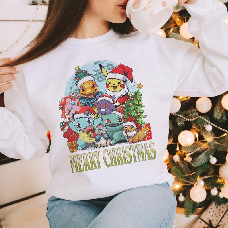 Funny P0keeemon Christmas Shirt, Vintage Anime P0keeemon Christmas Tee, Anime Christmas For Fan, Gift For P0keeemon Fans