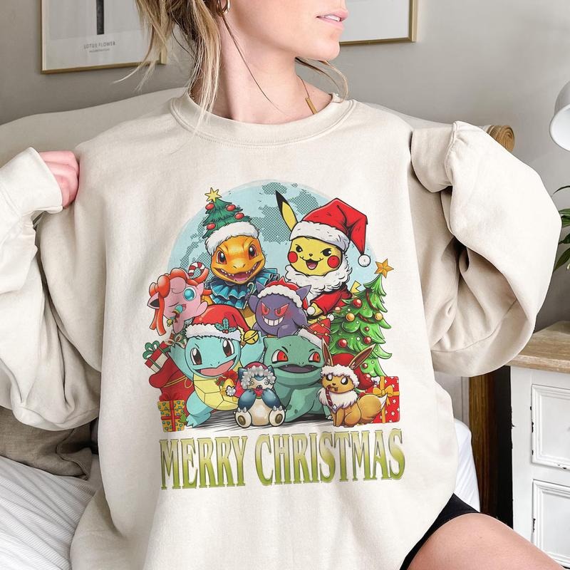 Funny P0keeemon Christmas Shirt, Vintage Anime P0keeemon Christmas Tee, Anime Christmas For Fan, Gift For P0keeemon Fans