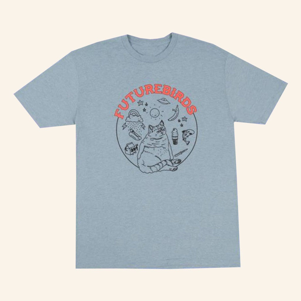 Futurebirds Music Merch Blue Cat T-Shirt Unique Gifts For Music Lovers