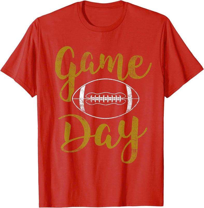 Game Day Football Cute Football Top Unisex T-Shirt Sweatshirt Hoodie Crewneck Casual Shortsleeve Tshirt