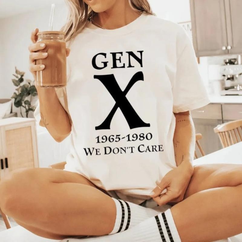 Gen X 1965 1980 We Don't Care Hoodie, Gen X We Don't Care Sweatshirt, Graphic Shirt, Unisex For Men For Women , Unisex Sweater Pullover Tee