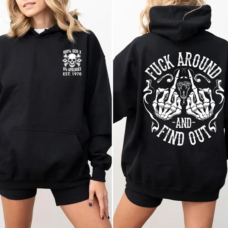 Gen X Fafo New Hoodie, Customize Gen X Shirt Raised On Hose Water And Neglect Graphic Sweatshirts Tops Classic Cotton