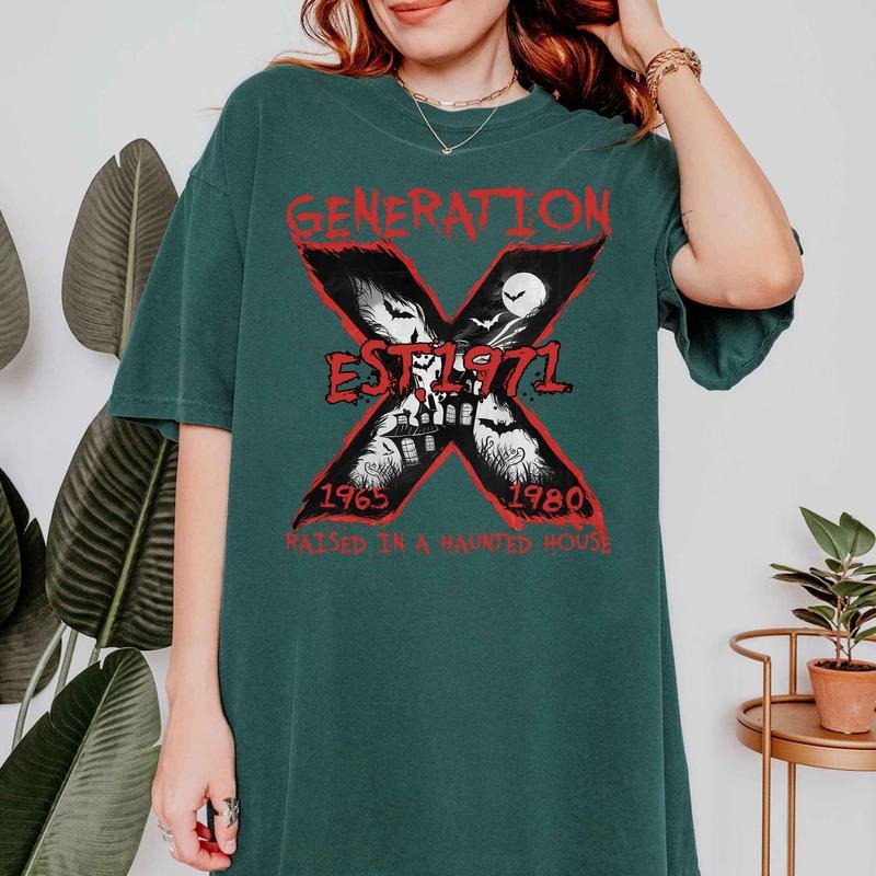 Generation X Shirt, Custom Year Generation X Skull Halloween T-shirt, Vintage Gen X 1965-1980 Halloween Shirt style 001