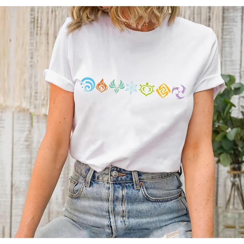 Genshin Impact Elements Shirt, Gamer Shirt, Sweatshirt, Hoodie, Zhongli T-Shirt, Anime Shirt, Genshin Tee, Select Your Element