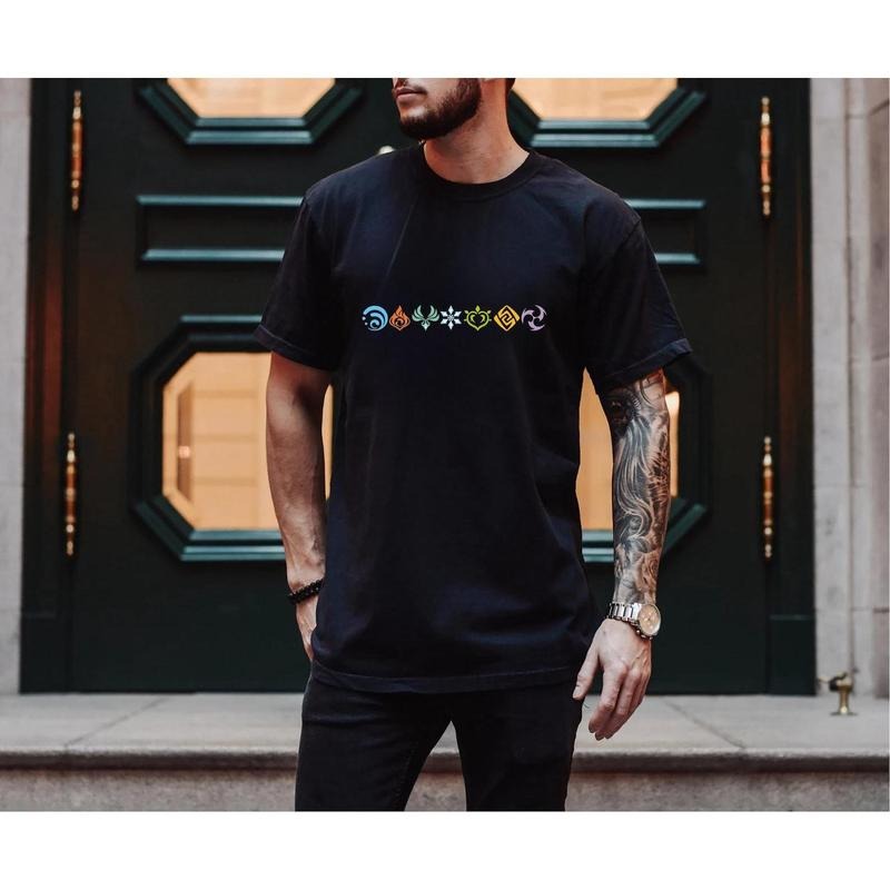 Genshin Impact Elements Shirt, Gamer Shirt, Sweatshirt, Hoodie, Zhongli T-Shirt, Anime Shirt, Genshin Tee, Select Your Element
