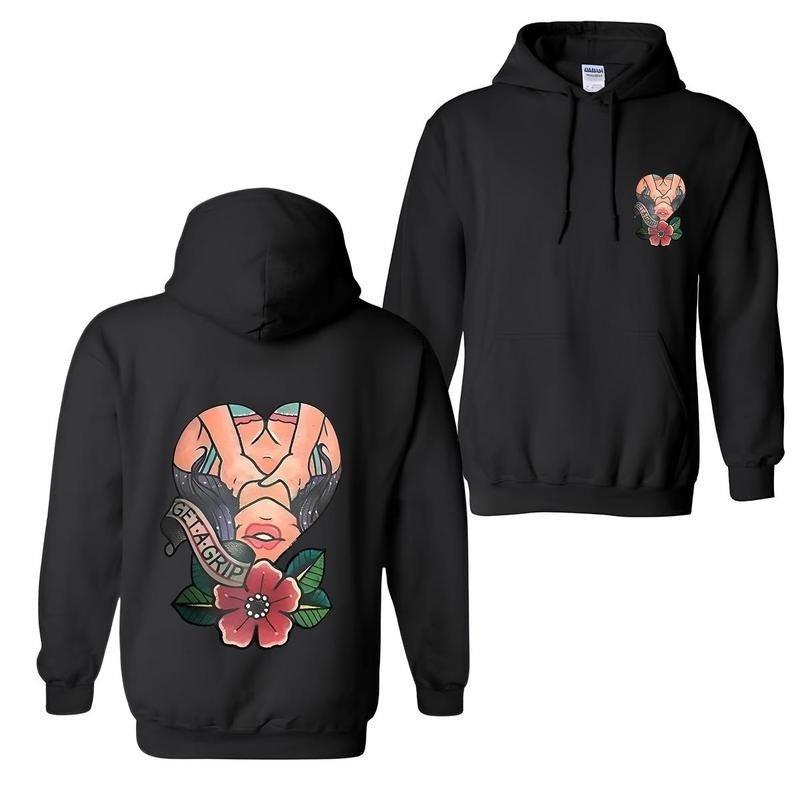 Get A Grip 2 Side Printed T-shirt Sweatshirt Hoodie, Naughty Clothes Men, Comfort Errands, Cotton Fabric Menswear, Streetwear Vibes, Classic Unisex Oversized Pocket Sport Sweaters