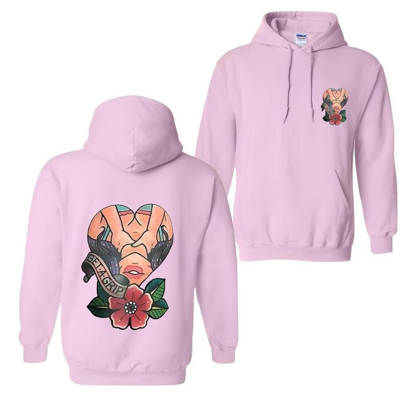 Get A Grip 2 Side Printed T-shirt Sweatshirt Hoodie, Naughty Clothes Men, Comfort Errands, Cotton Fabric Menswear, Streetwear Vibes, Classic Unisex Oversized Pocket Sport Sweaters