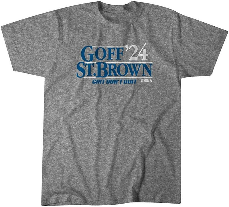 Gildan Detroit Football Goff St Brown 24 Gray Unisex T-Shirt, Sweatshirt, Hoodie