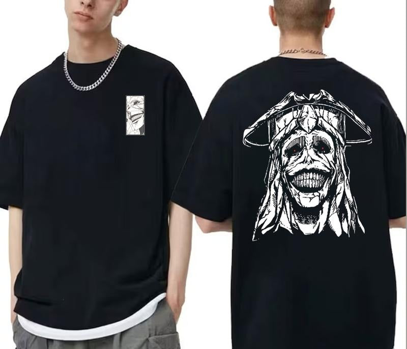 Gildan Solo Leveling Arise God Face T-shirt Crewneck Graphic Tee for Anime Lovers - Cotton Menswear and Womenswear for All Seasons - Check Beach Gift For Fans Anime Lovers, Cotton Top For Gym Menswear Womenswear, Graphic Anime Tee.