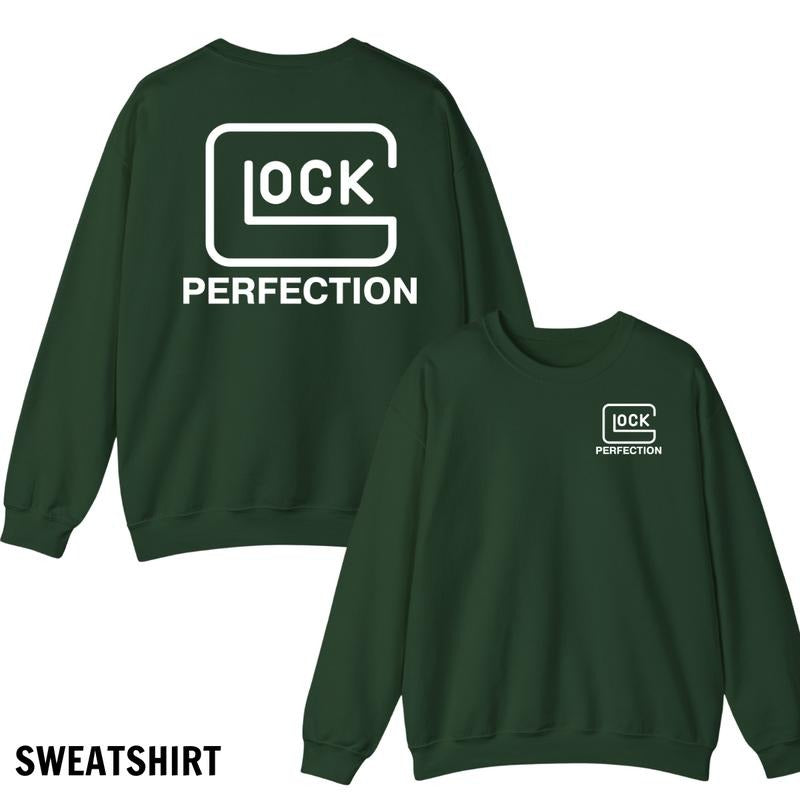 Glock Perfection Menswear Hoodie, Sweatshirt, and T-Shirt - Short Sleeve, Unisex Trendy Style for Men and Women, Perfect for Everyday Wear