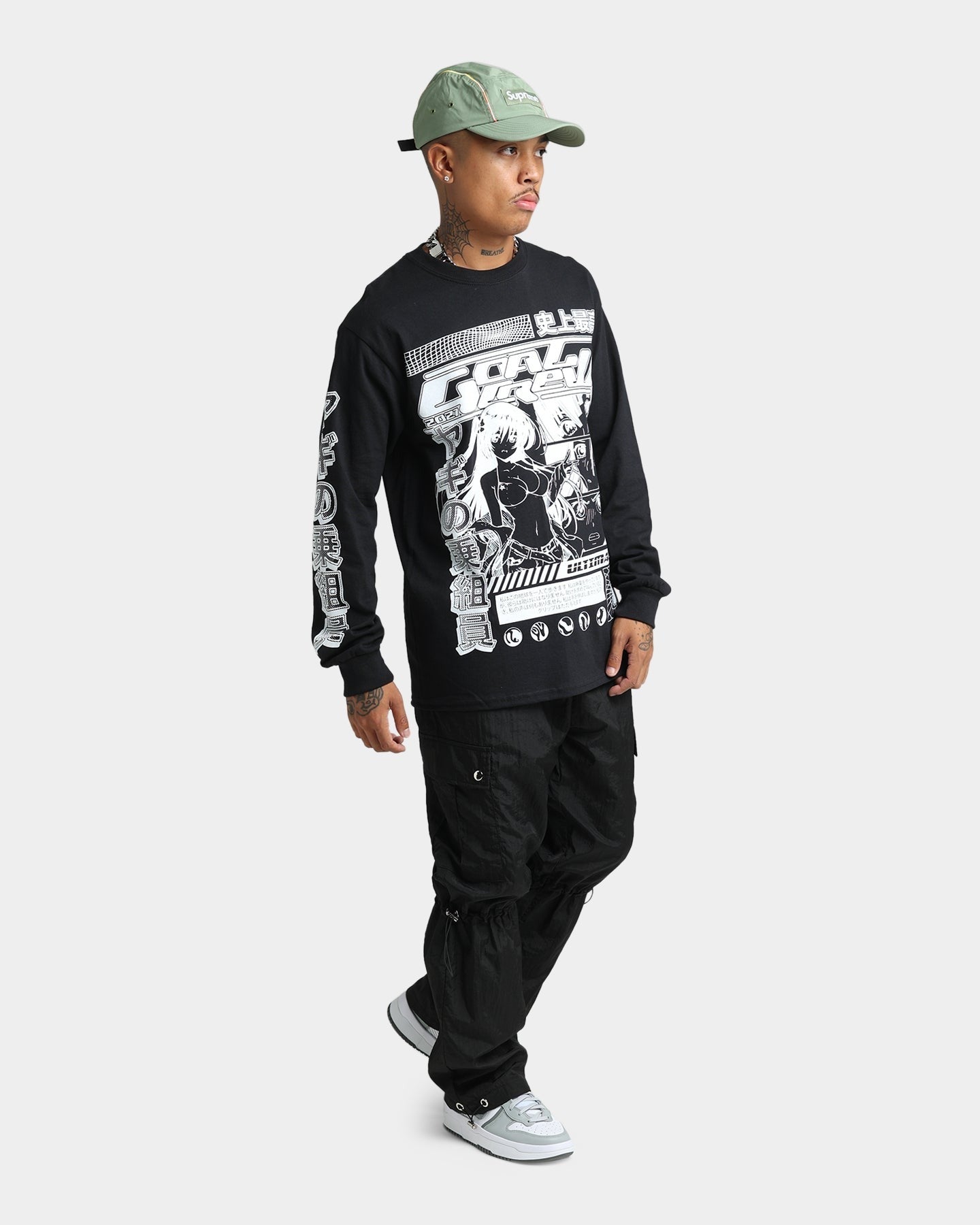 Goat Crew Anime Long Sleeve T-Shirt Black