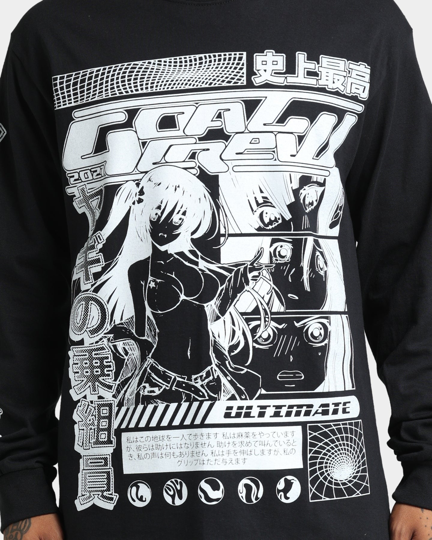 Goat Crew Anime Long Sleeve T-Shirt Black
