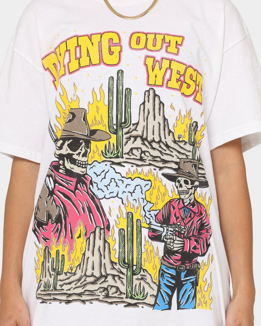 Goat Crew Dying Out West Vintage T-Shirt White Style001