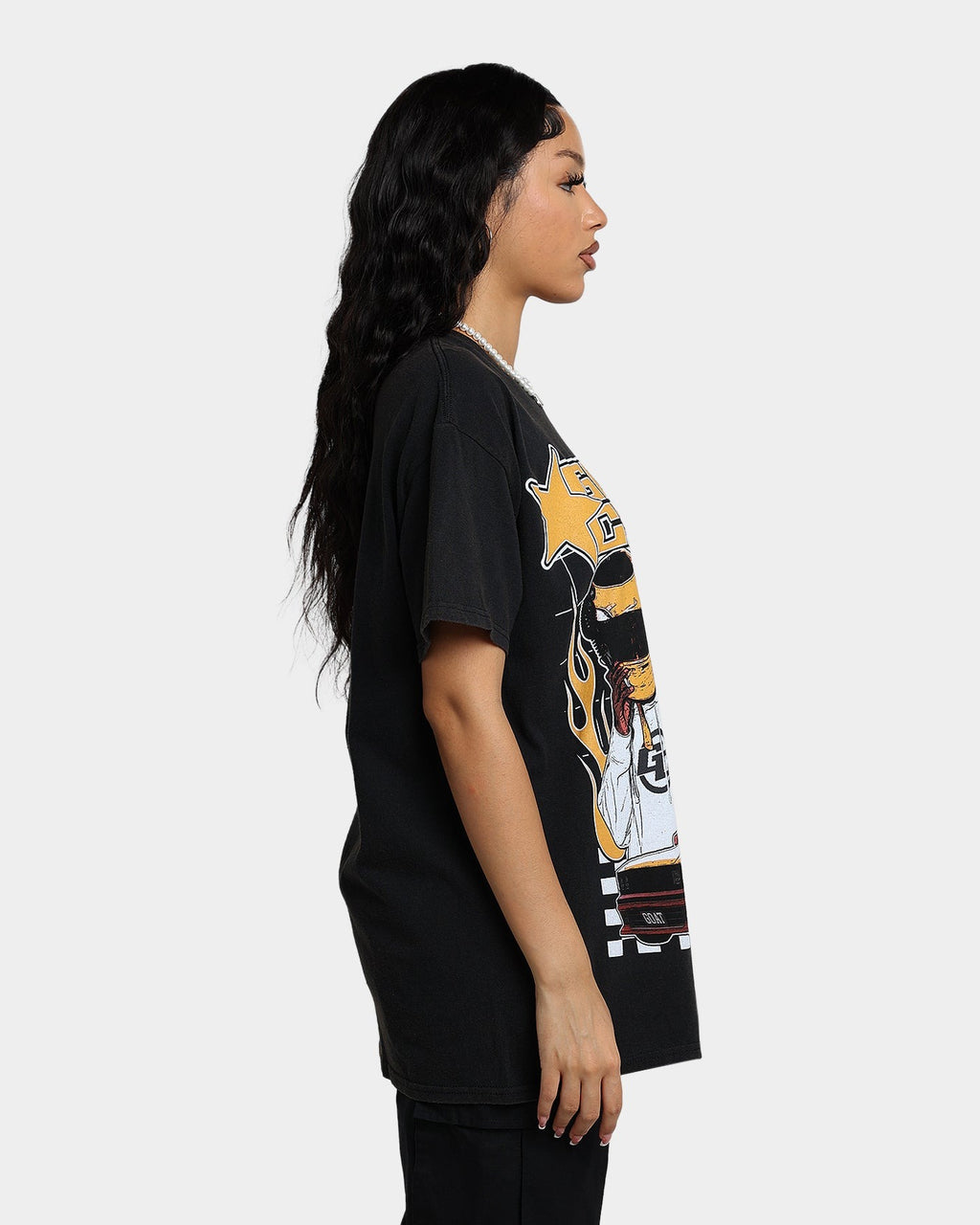 Goat Crew Flaming Racer Vintage T-Shirt Black Wash Style001