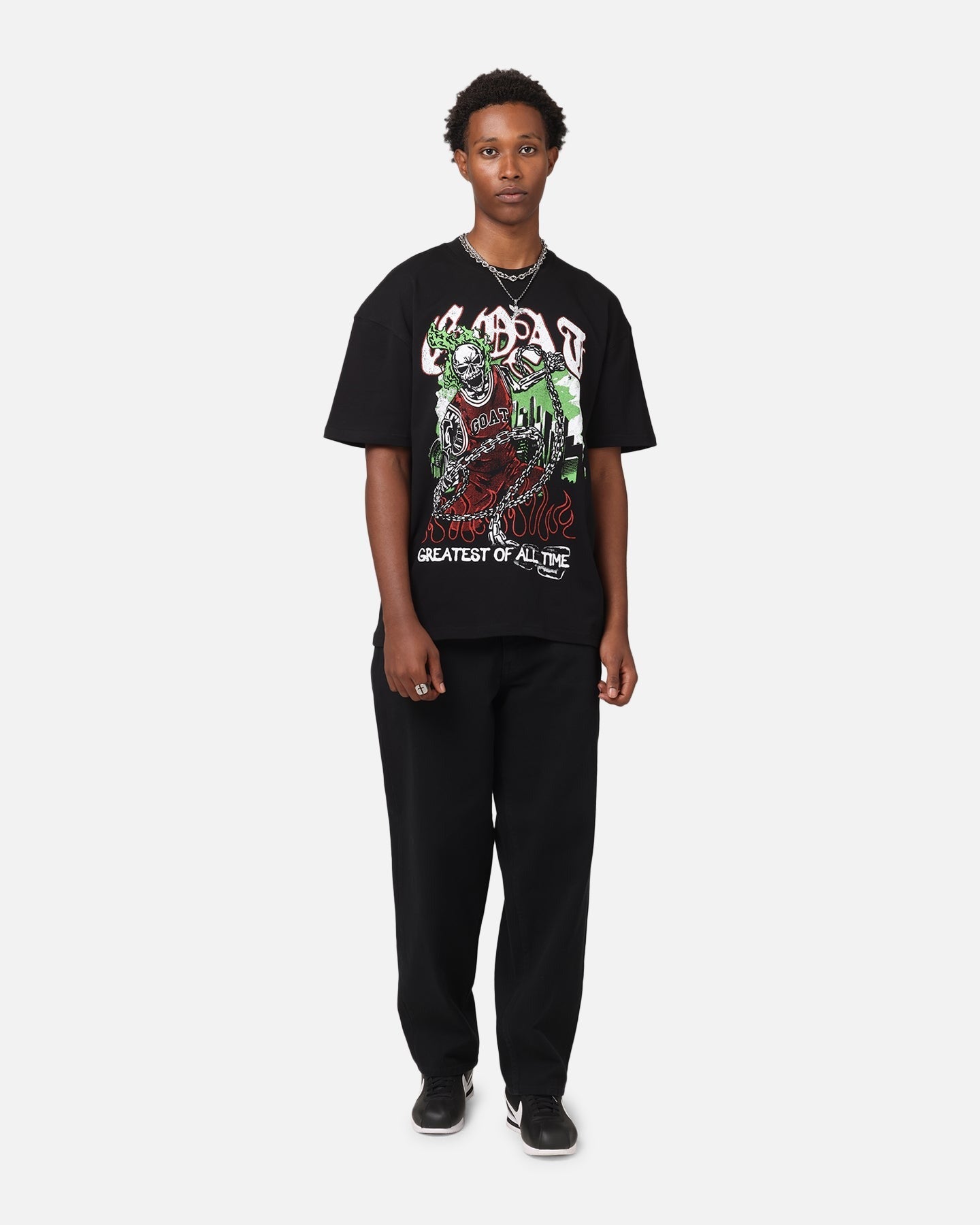 Goat Crew Goat Skull Vintage T-Shirt Black