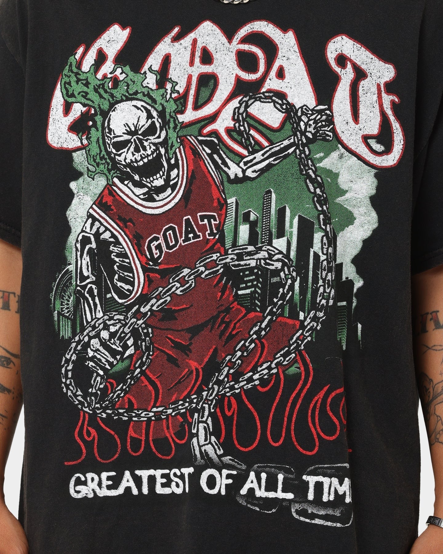 Goat Crew Goat Skull Vintage T-Shirt Black Wash