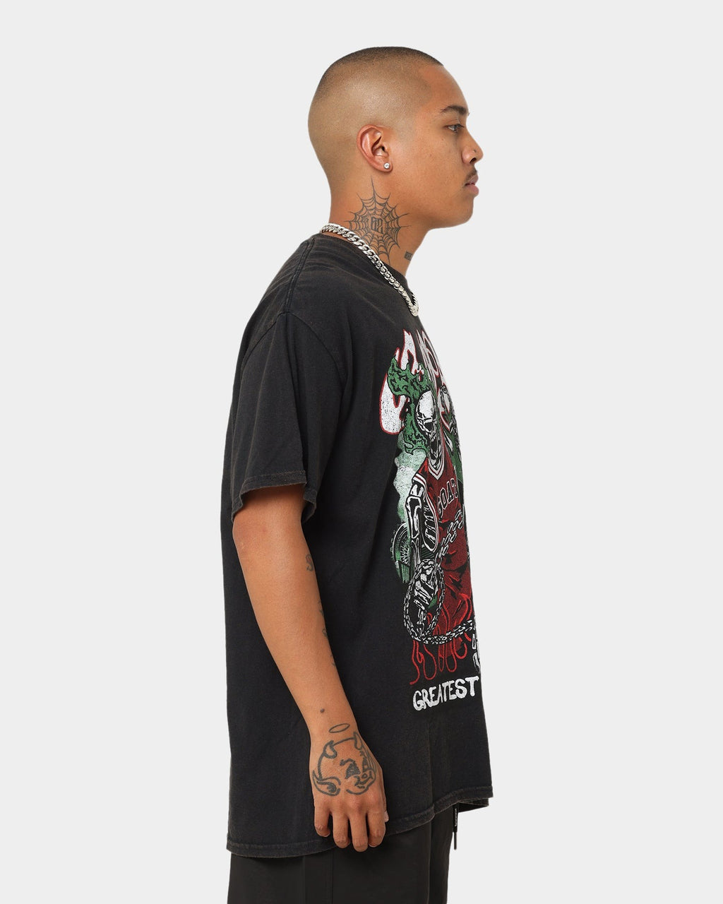 Goat Crew Goat Skull Vintage T-Shirt Black Wash